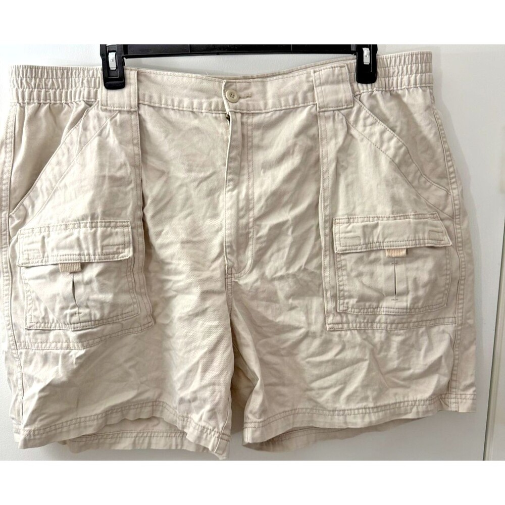 Men's Cargo Shorts Tan Big Tall 44 Waist St Johns Bay Pockets Preppy Hiking